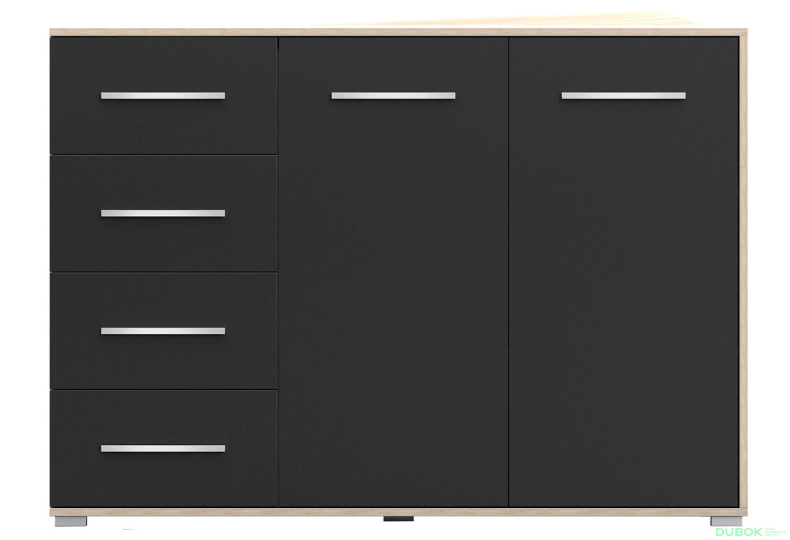 Fotografia 3 - Komoda Frida 01 135 2D4S dub sonoma / čierny