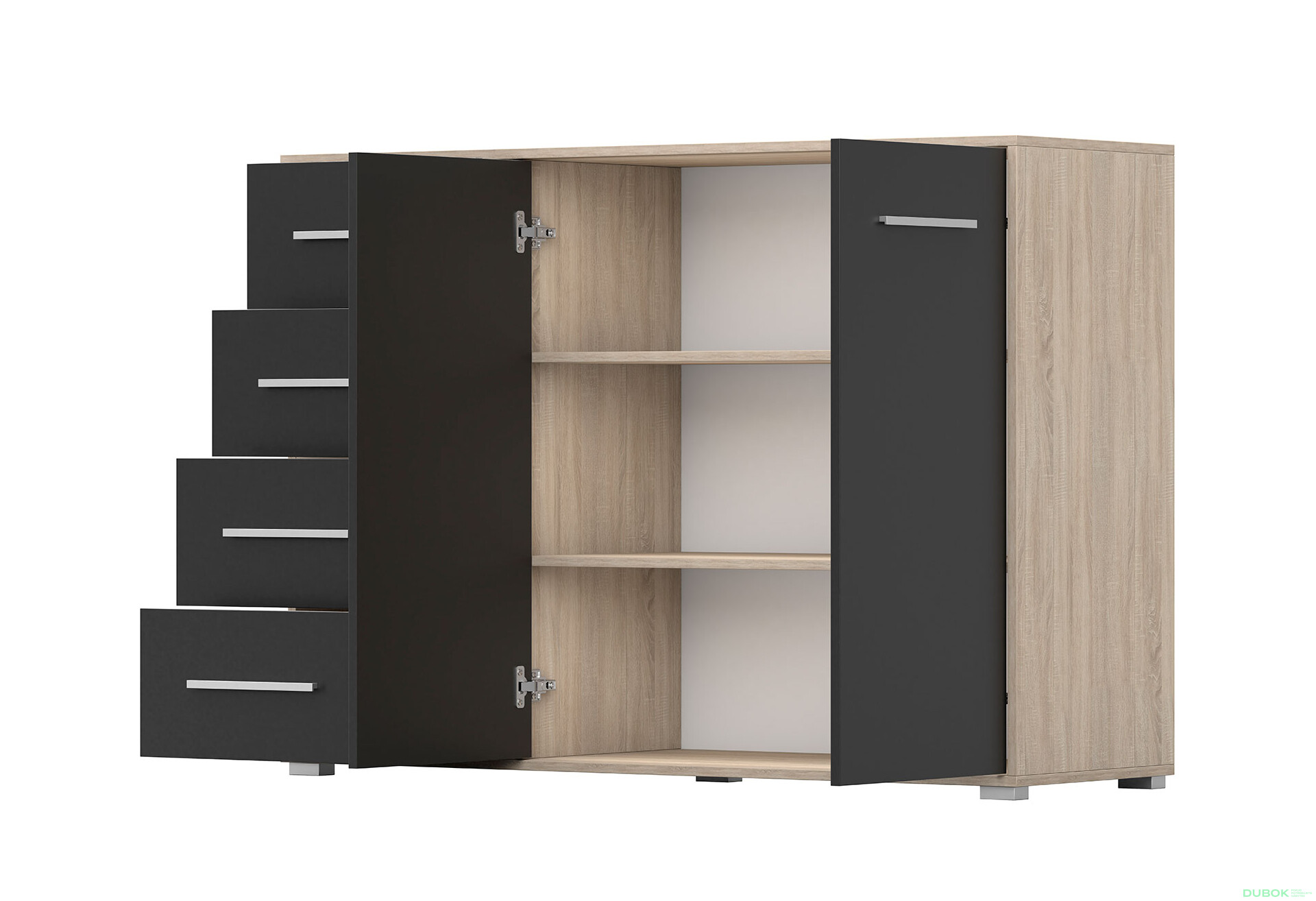 Fotografia 7 - Komoda Frida 01 135 2D4S dub sonoma / čierny