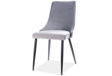Stolička Piano B Velvet šedý Bluvel 14, kov čierna matná