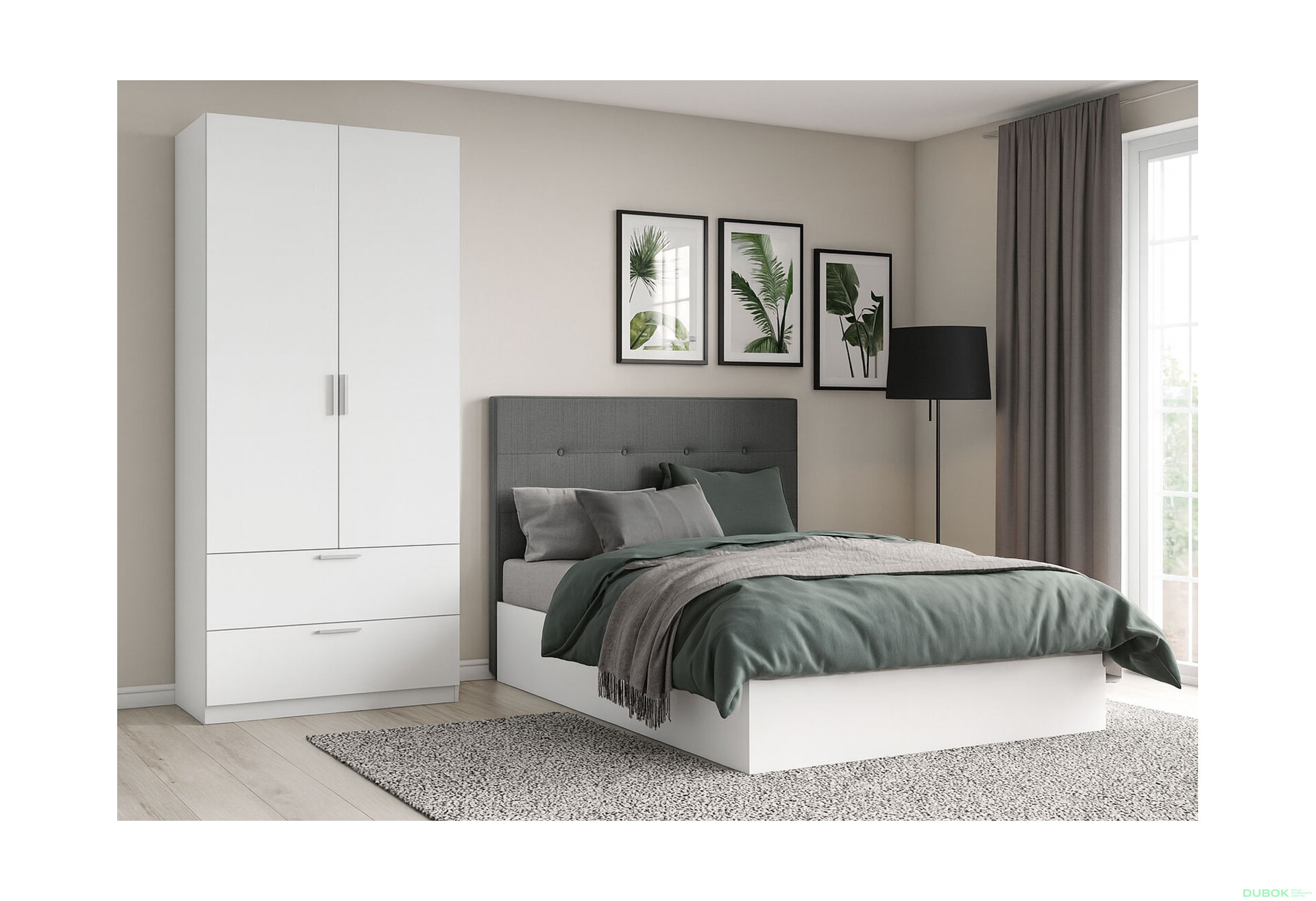 Fotografia 4 - Skriňa 2dv 2šx biely lesk Happy