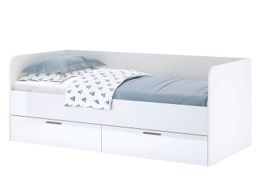 Posteľ 0,9x2,0 s rámom biely lesk Happy
