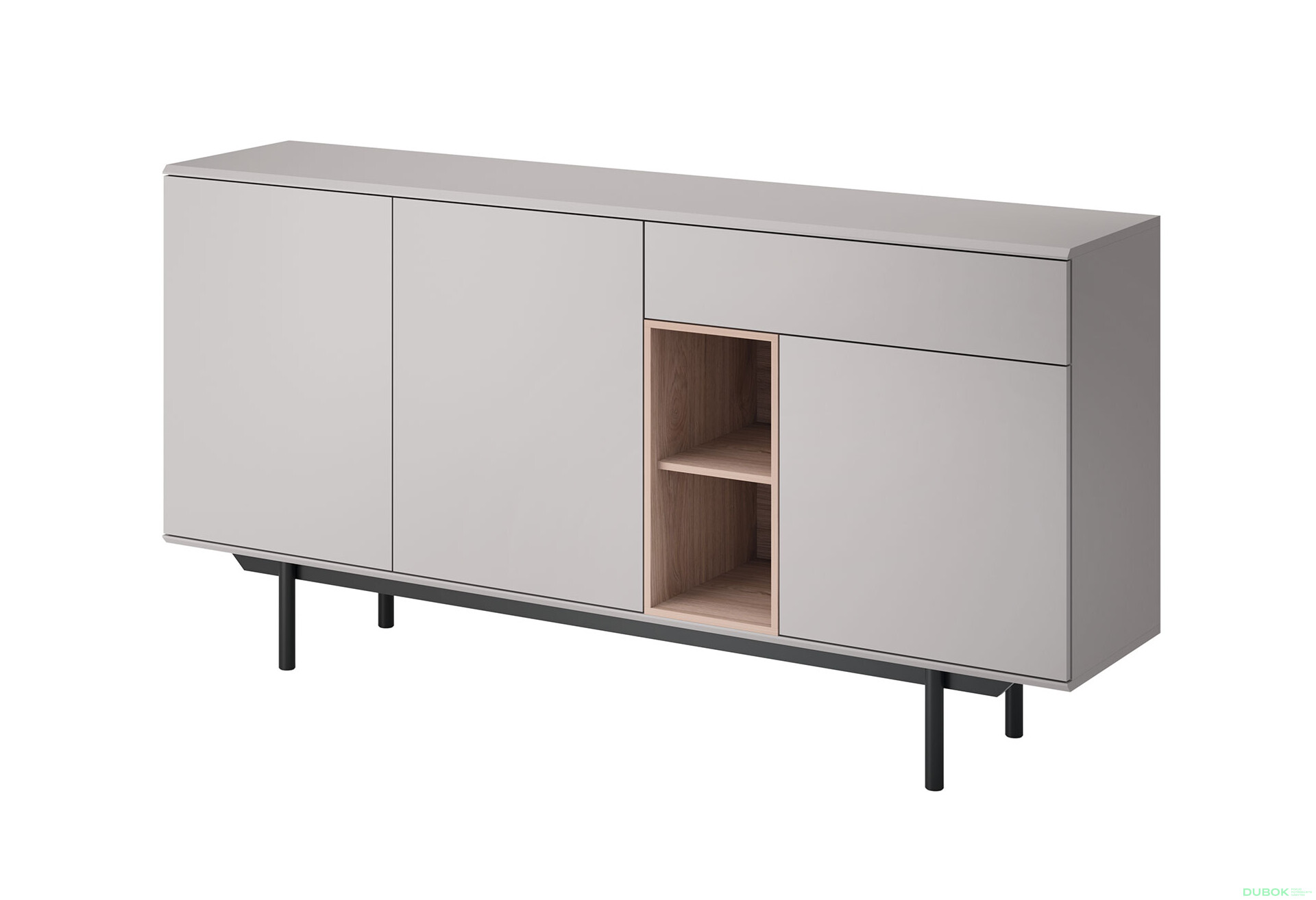 Fotografia 1 - Komoda IK175 sivá / jackson hickory Inox