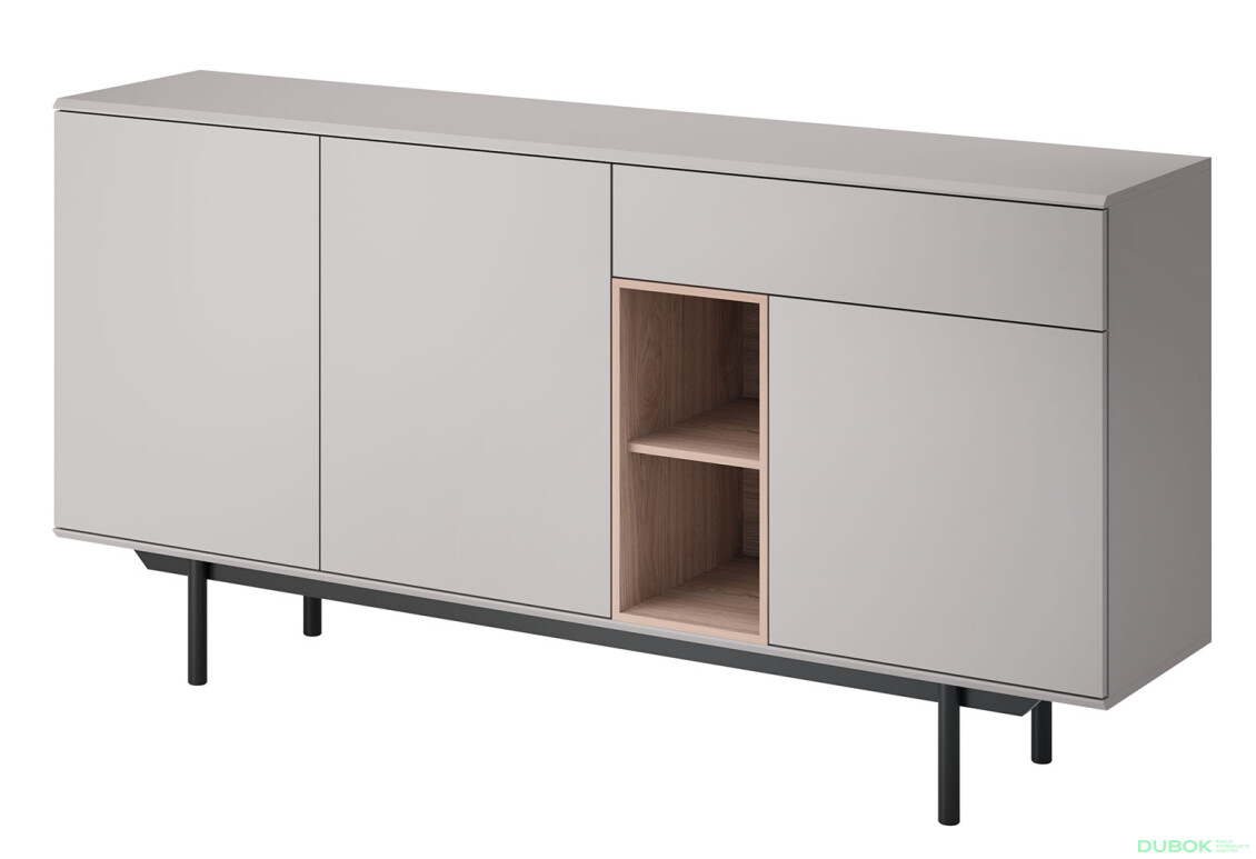 Komoda IK175 sivá / jackson hickory Inox - Fotografia 1 Fotografia 1 - Komoda IK175 sivá / jackson hickory Inox