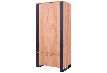 Skriňa štvordverová Wood 90x195x55 cm Dub craft zlatý