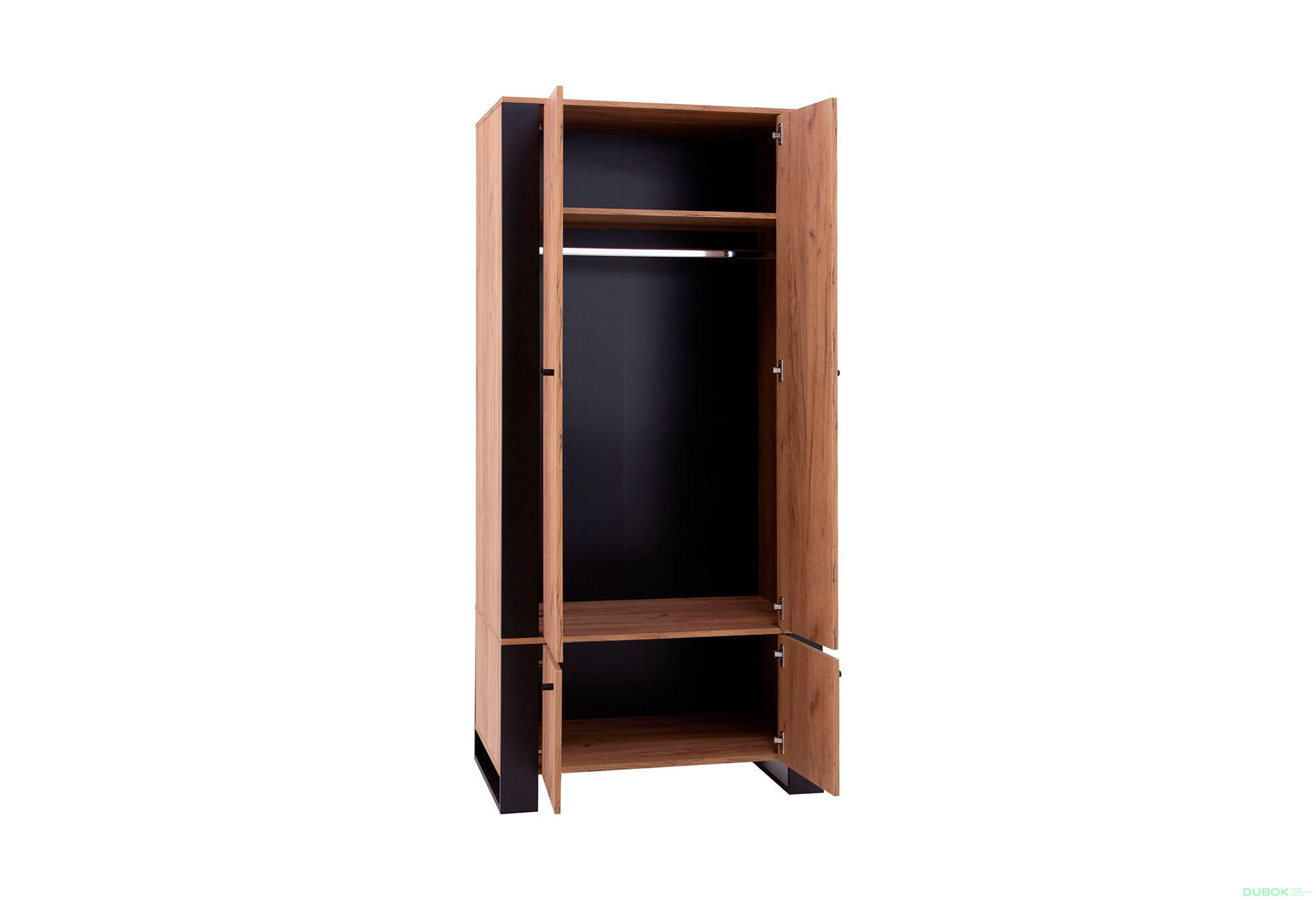 Fotografia 3 - Skriňa štvordverová Wood 90x195x55 cm Dub craft zlatý
