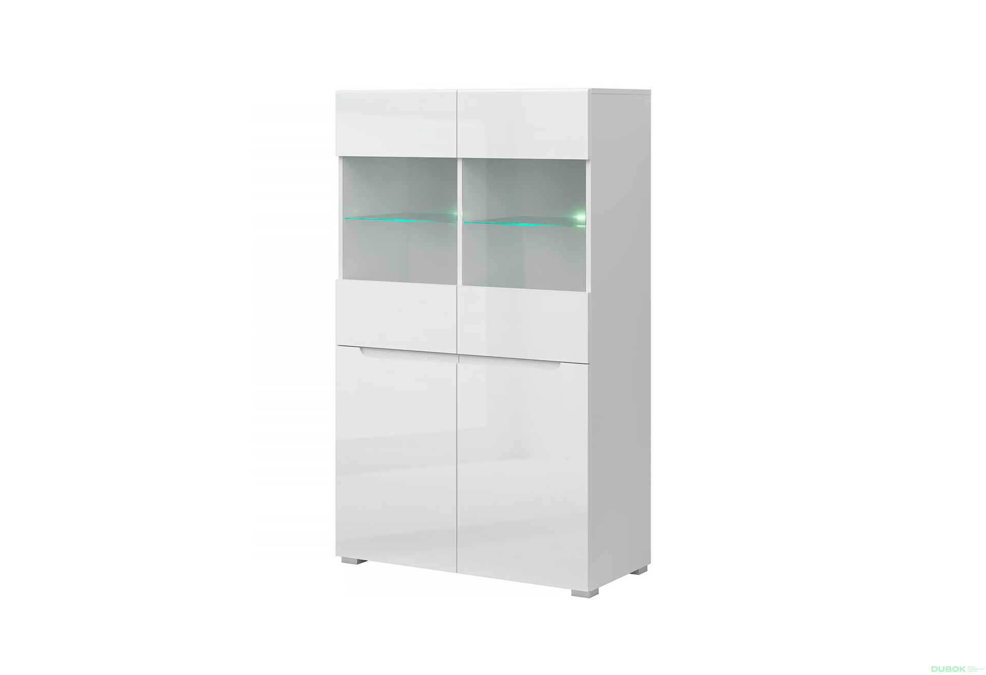 Vitrína 2d2w biely lesk Yolk - Fotografia 1 Fotografia 1 - Vitrína 2d2w biely lesk Yolk