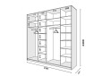 Skriňa 4D 2500x600x2400, 3 DTD + 1 zrkadlo, Svetlý dub sonoma - Fotografia 3 Fotografia 3 - Skriňa 4D 2500x600x2400, 3 DTD + 1 zrkadlo, Svetlý dub sonoma