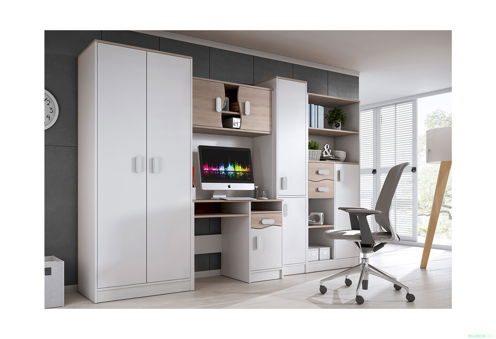 Fotografia 1 - Maciuś biely / dub sonoma, úchytky biely