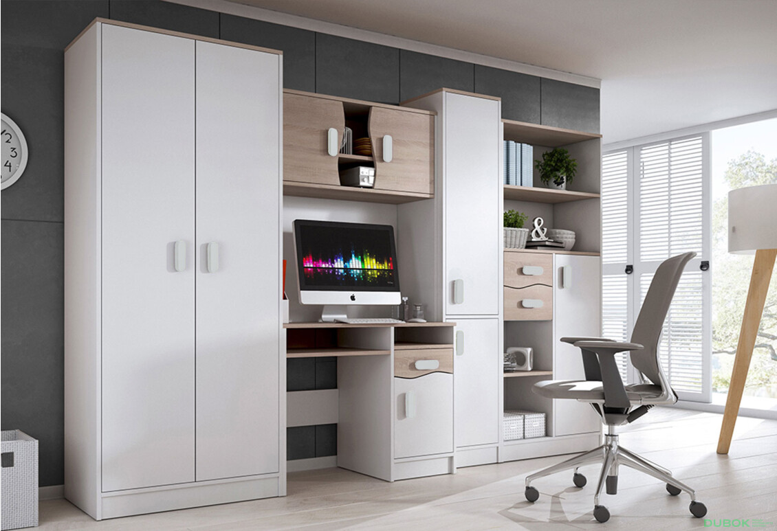 Maciuś biely / dub sonoma, úchytky biely