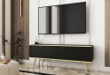 Fotografia 2 - TV stolík RTV 135 MDF čierny, zlaté nohy Oro