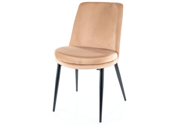 Stolička Kayla Velvet, béžový Bluvel 28, kov čierna matná