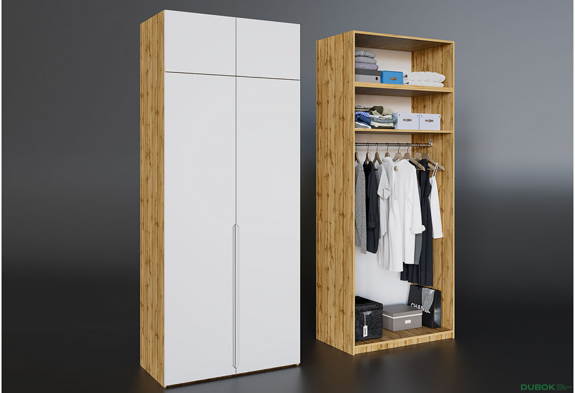 Fotografia 2 - Skriňa Neapol 2D 100 s nadstavcom, dub appalačský / biela