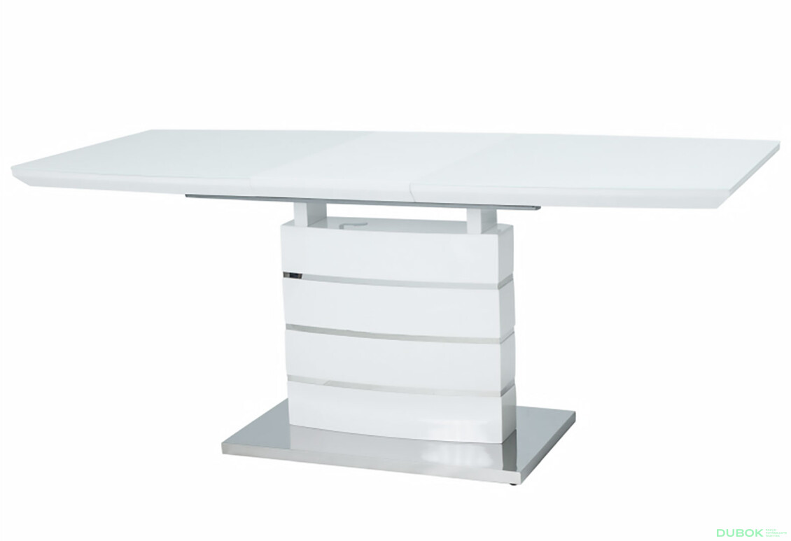 Stôl Leonardo 140(180)x80 biely lak