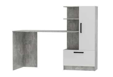 Počítačový stôl Standard, industriál / nymfea alba, pravá montáž
