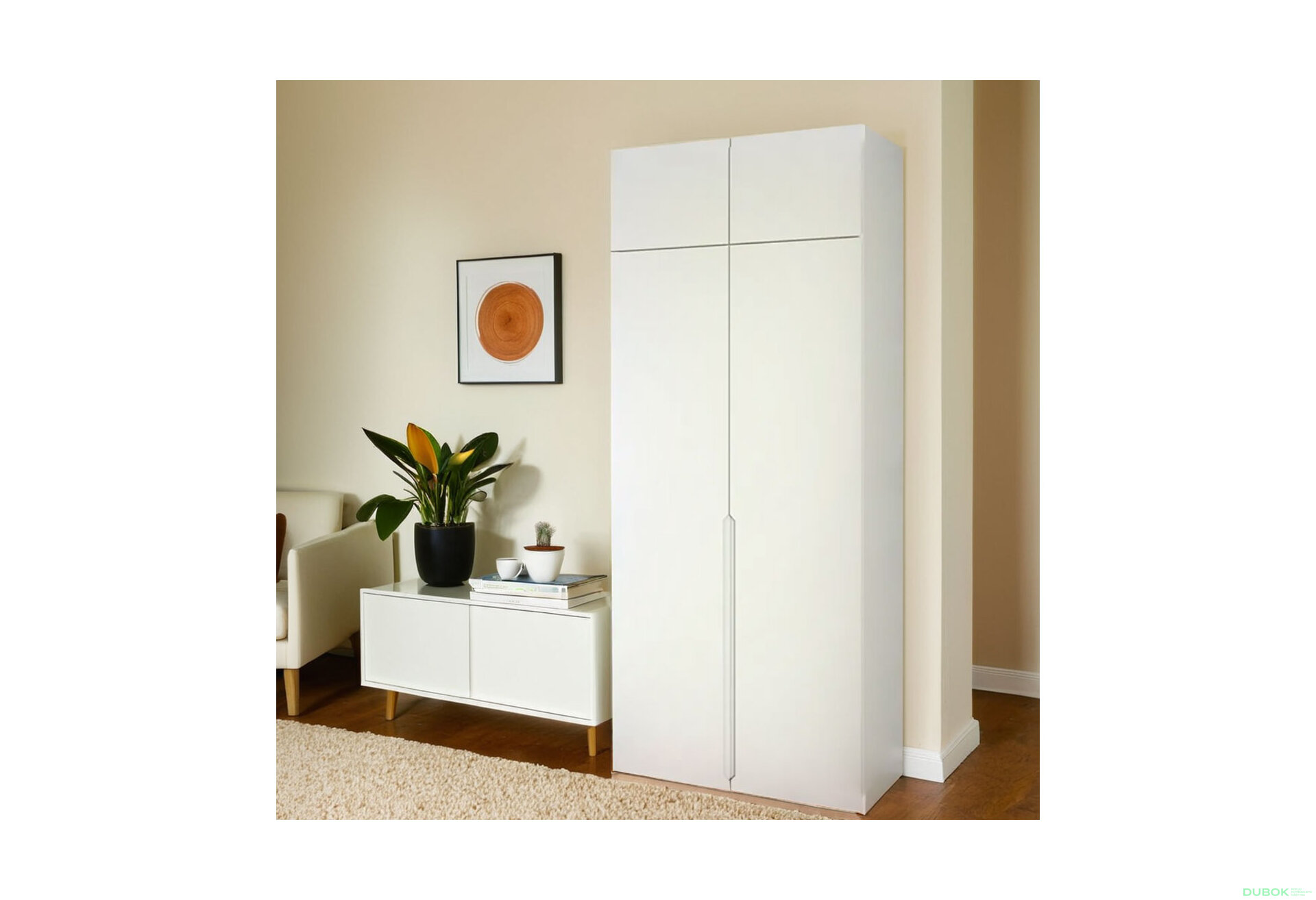 Fotografia 3 - Skriňa Neapol 2D 100 s nadstavcom, biela