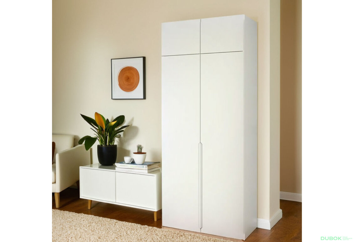 Fotografia 3 - Skriňa Neapol 2D 100 s nadstavcom, biela