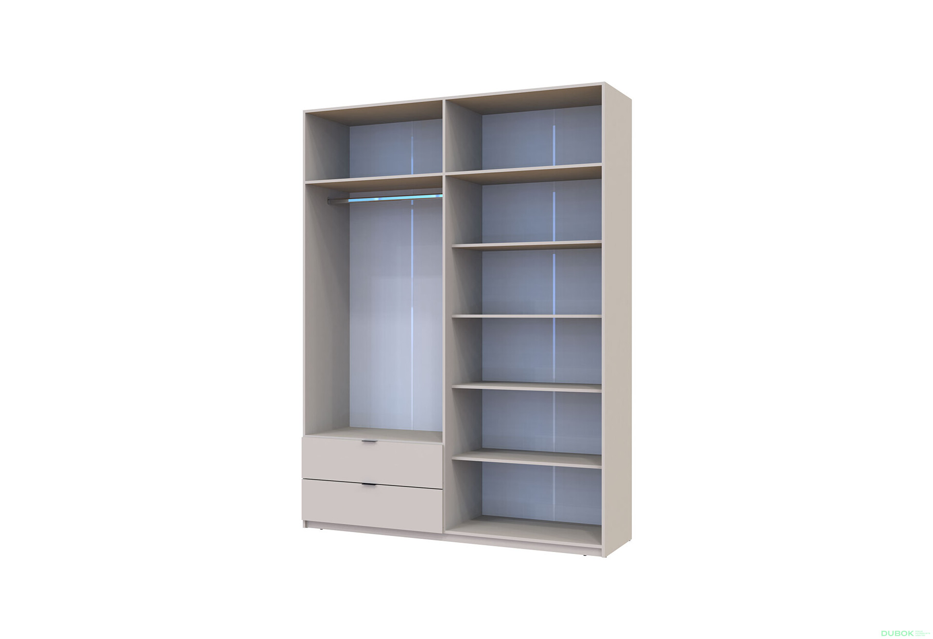 Skriňa štvordverová Lukas 180x50x240 cm kašmír - Fotografia 5 Fotografia 5 - Skriňa štvordverová Lukas 180x50x240 cm kašmír