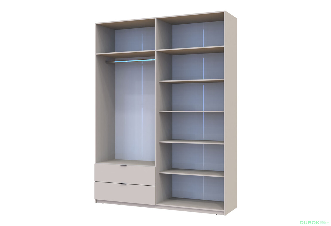 Skriňa štvordverová Lukas 180x50x240 cm kašmír - Fotografia 5 Fotografia 5 - Skriňa štvordverová Lukas 180x50x240 cm kašmír