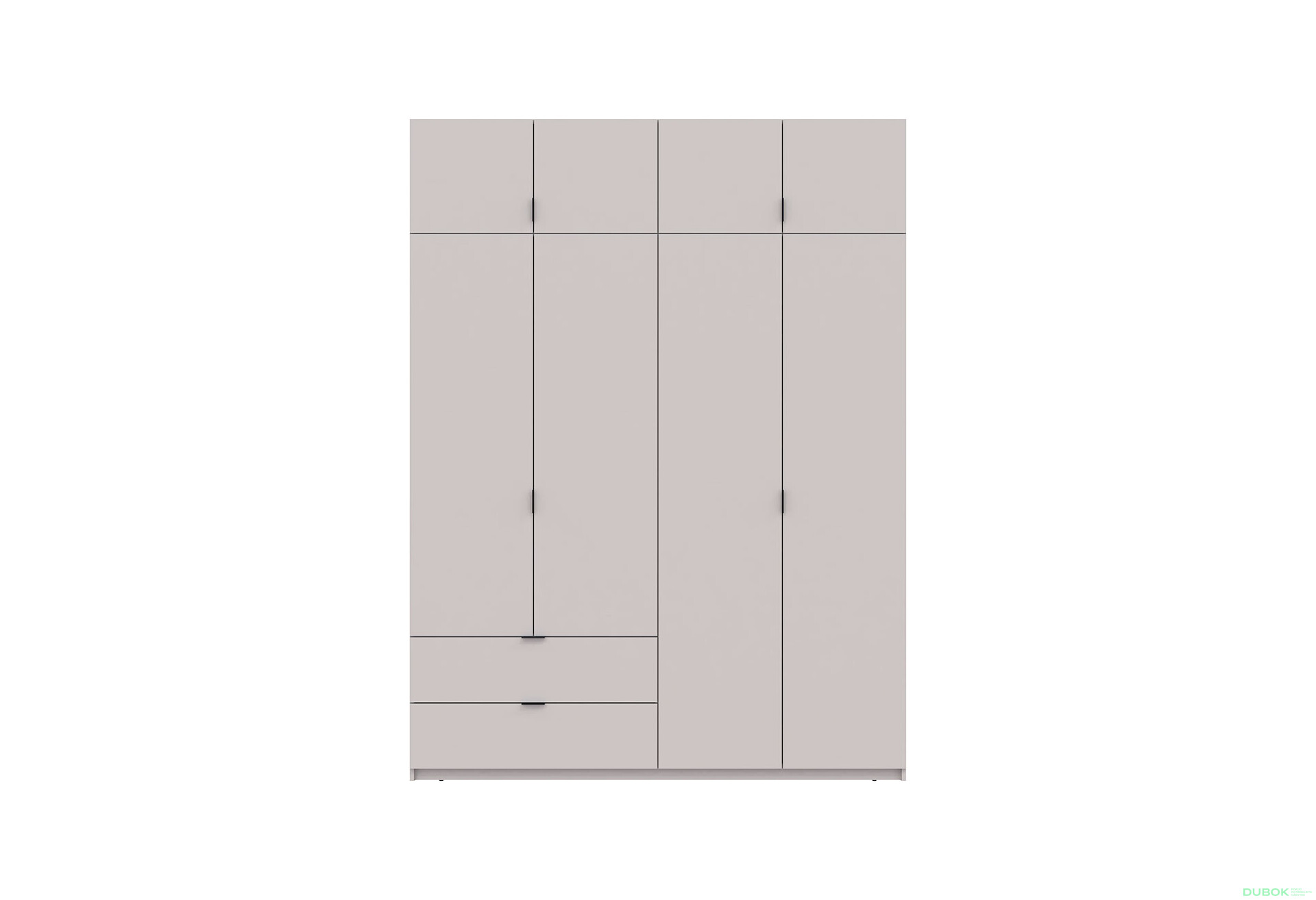 Skriňa štvordverová Lukas 180x50x240 cm kašmír - Fotografia 3 Fotografia 3 - Skriňa štvordverová Lukas 180x50x240 cm kašmír