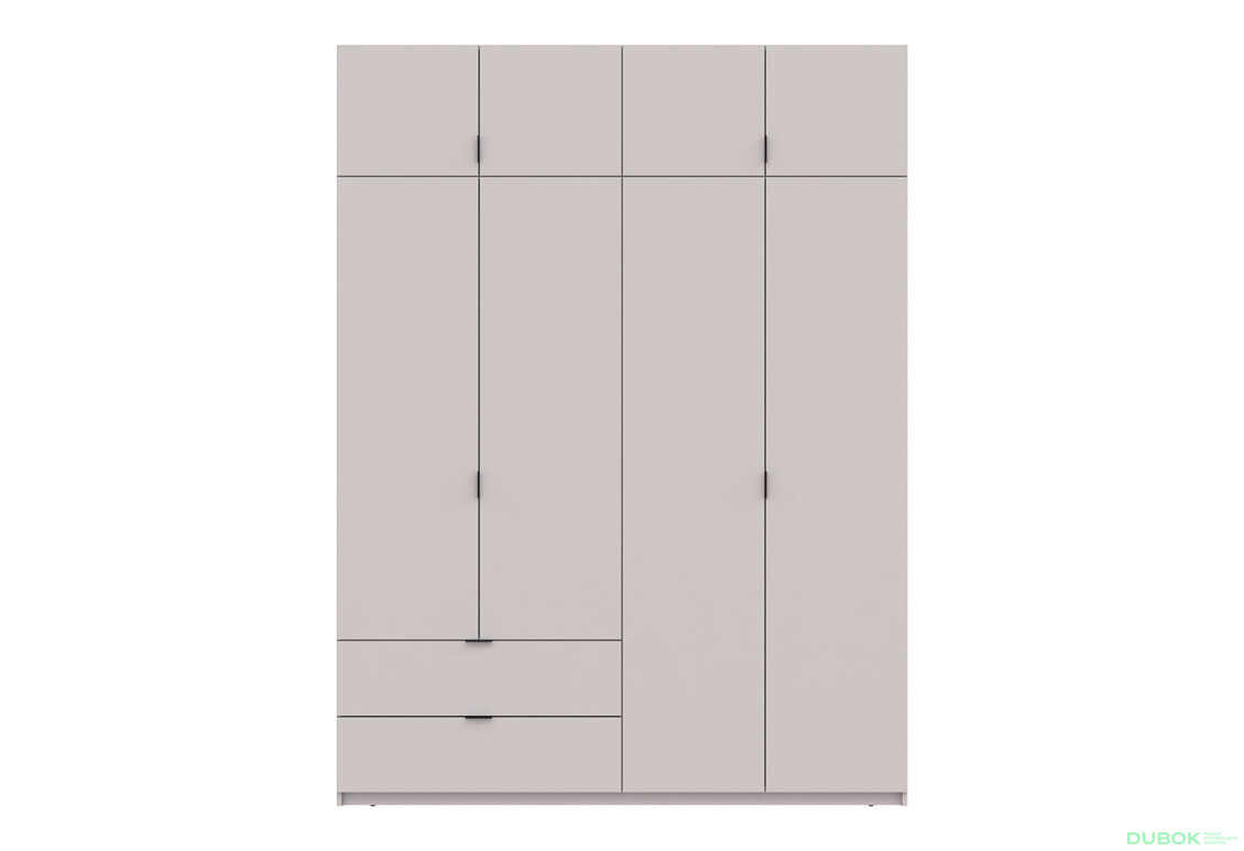 Skriňa štvordverová Lukas 180x50x240 cm kašmír - Fotografia 3 Fotografia 3 - Skriňa štvordverová Lukas 180x50x240 cm kašmír