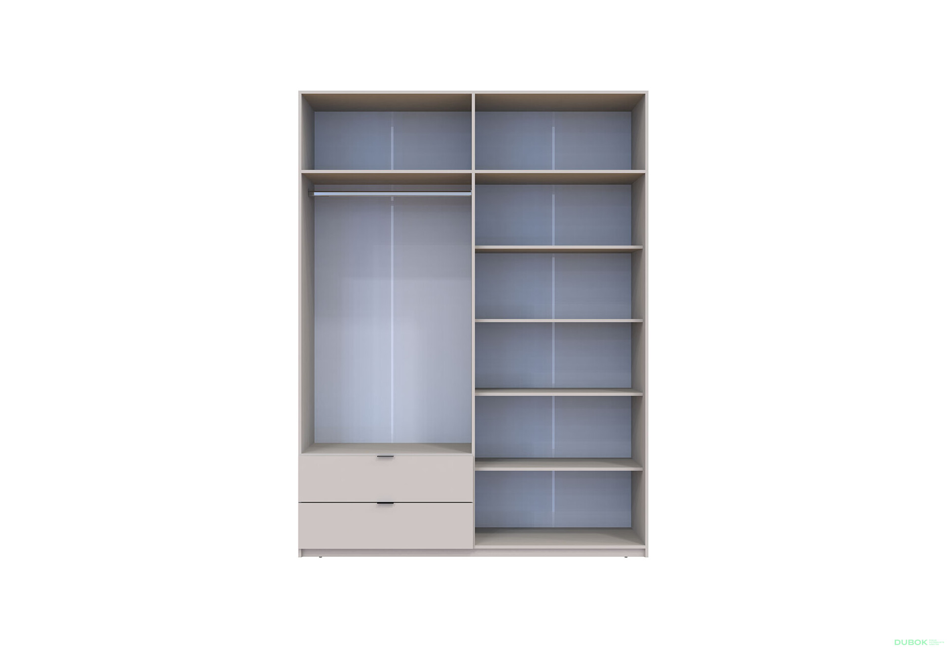 Skriňa štvordverová Lukas 180x50x240 cm kašmír - Fotografia 7 Fotografia 7 - Skriňa štvordverová Lukas 180x50x240 cm kašmír