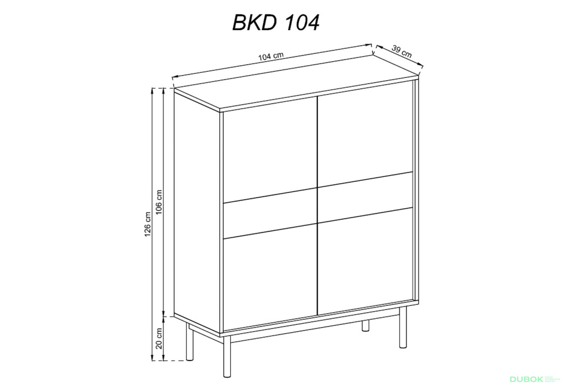 Fotografia 2 - Komoda BKD104 jackson hickory / grafit Basic