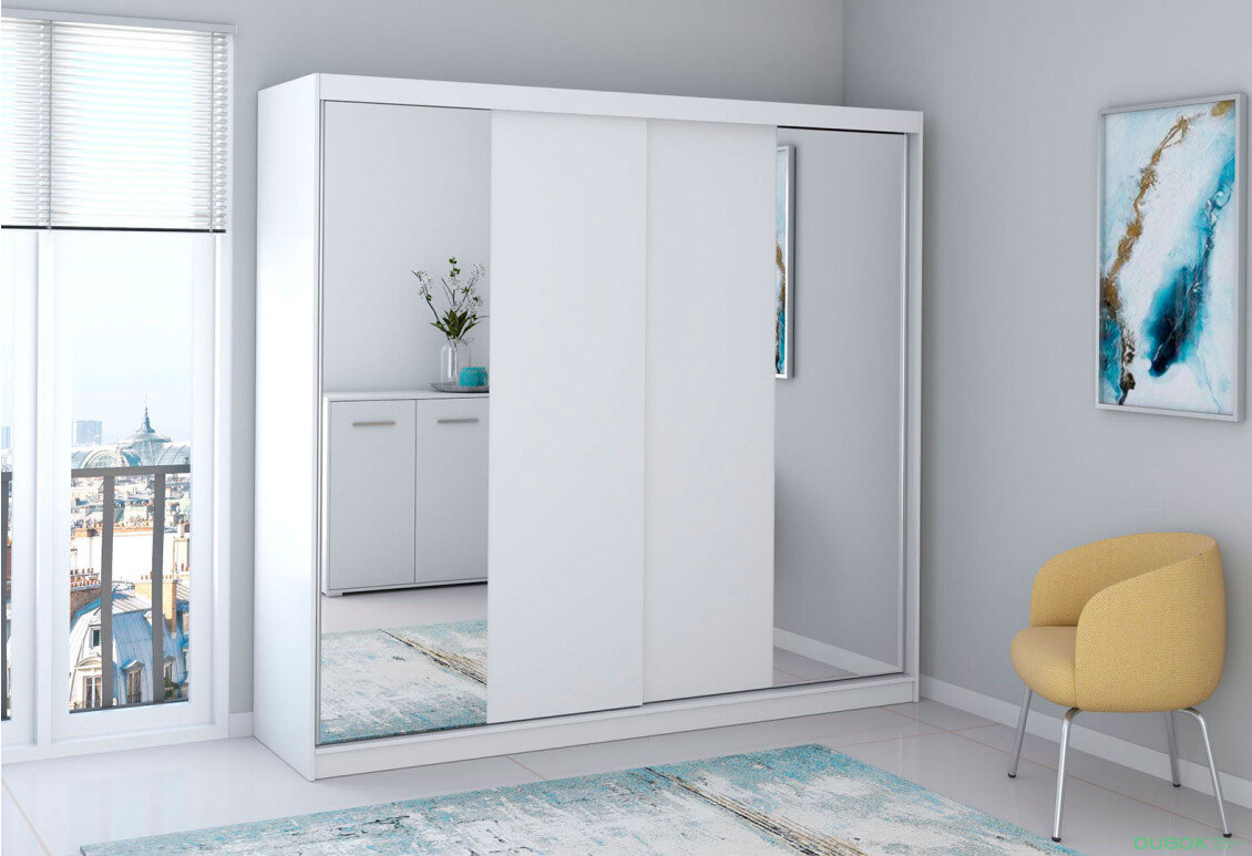 Fotografia 2 - Skriňa Multi 38, 233 biela + fasáda biely + zrkadlo