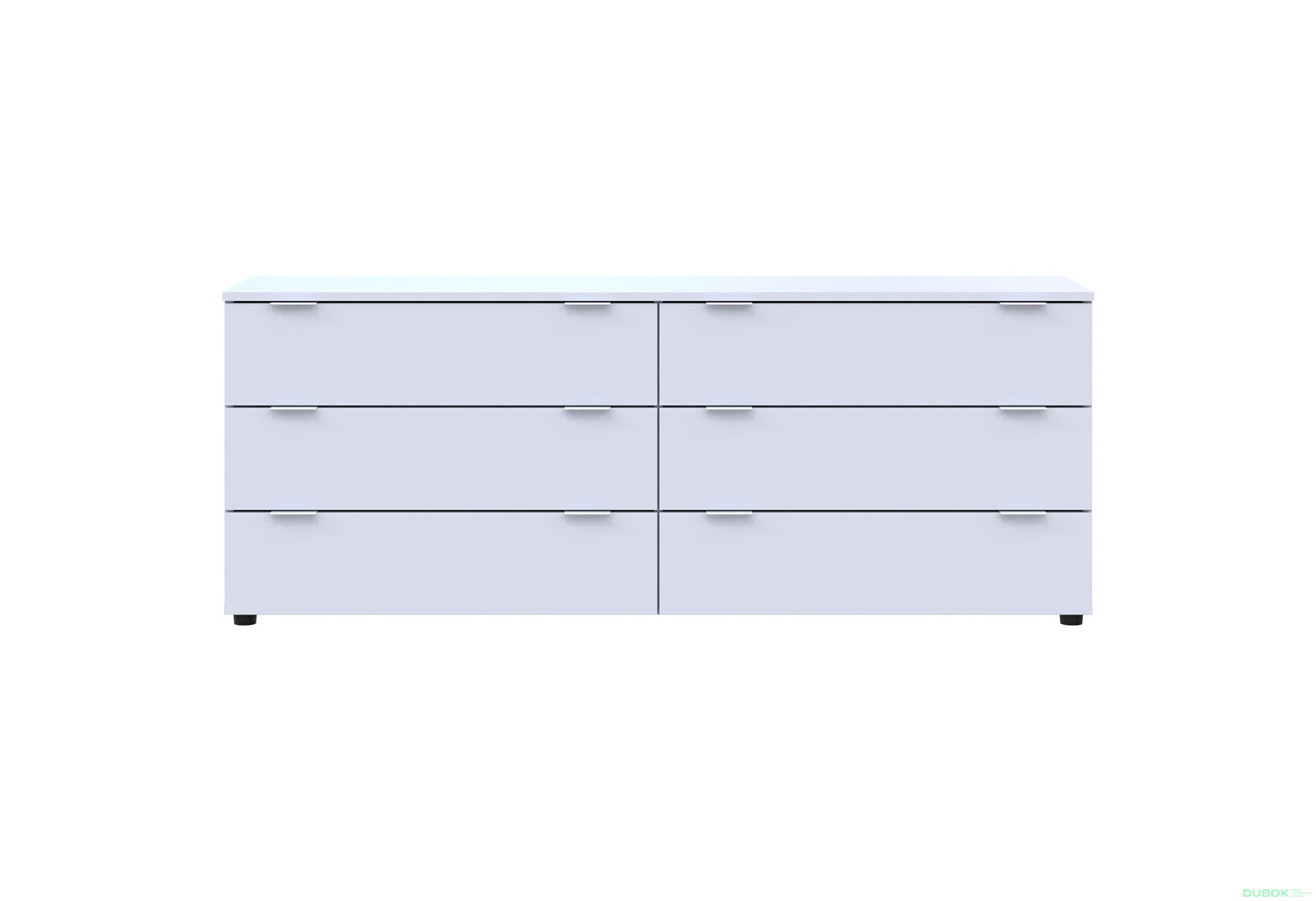 Komoda Ron 9 s 6 zásuvkami 160х38х62 biely - Fotografia 5 Fotografia 5 - Komoda Ron 9 s 6 zásuvkami 160х38х62 biely