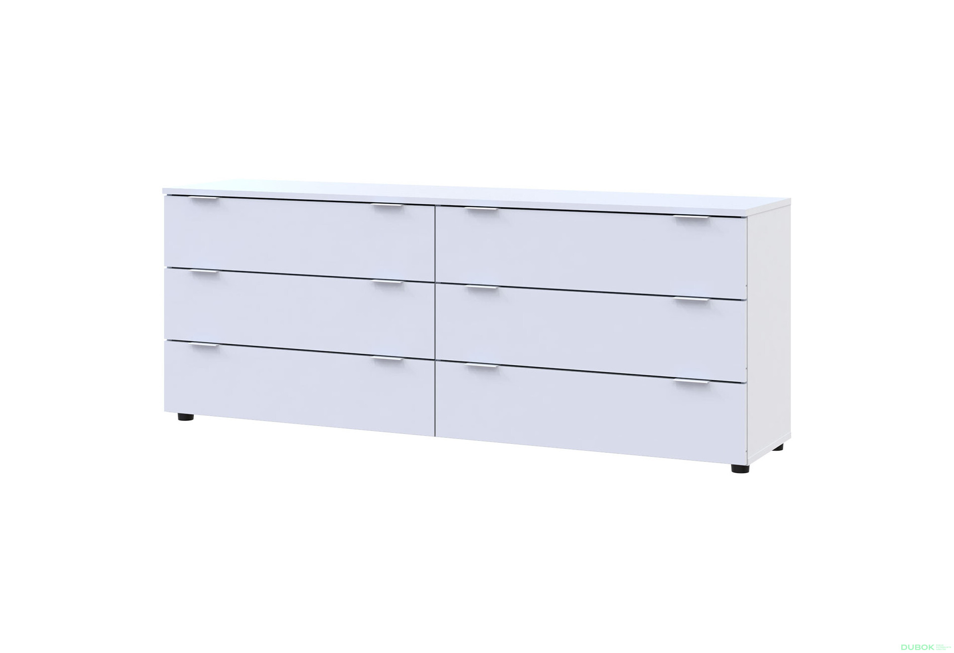 Fotografia 1 - Komoda Ron 9 s 6 zásuvkami 160х38х62 biely