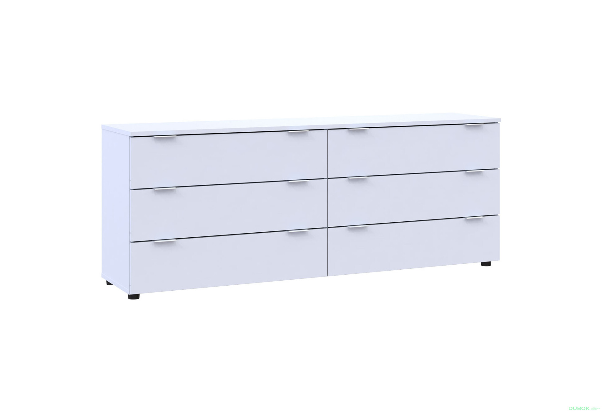 Fotografia 7 - Komoda Ron 9 s 6 zásuvkami 160х38х62 biely