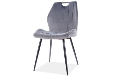 Stolička Arco Velvet šedý Bluvel 14, matná čierna kov
