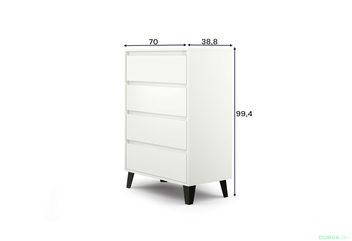 Fotografia 9 - Komoda Borg 4s/70 biela