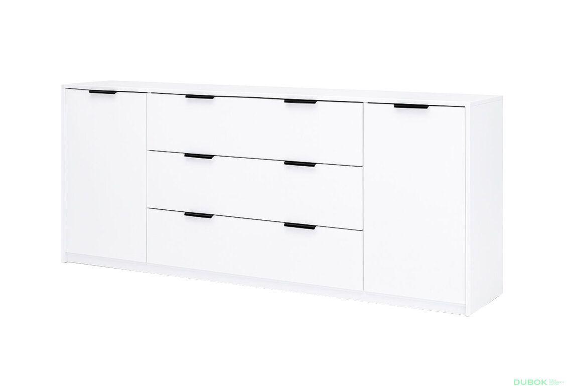 Komoda Roma Color 2 dvere 3 šírky 2,0 m biely lesk