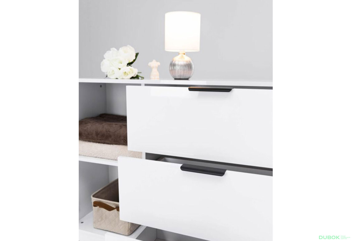 Fotografia 6 - Komoda Roma Color 2 dvere 3 šírky 2,0 m biely lesk