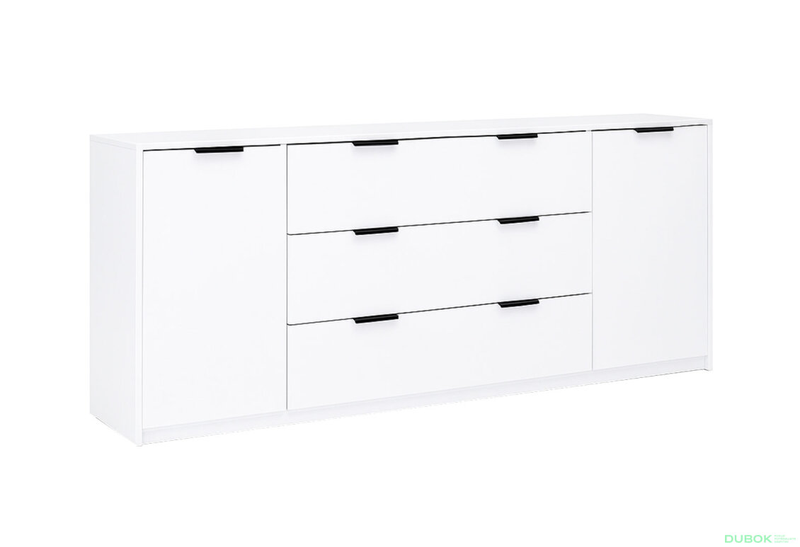 Fotografia 3 - Komoda Roma Color 2 dvere 3 šírky 2,0 m biely lesk