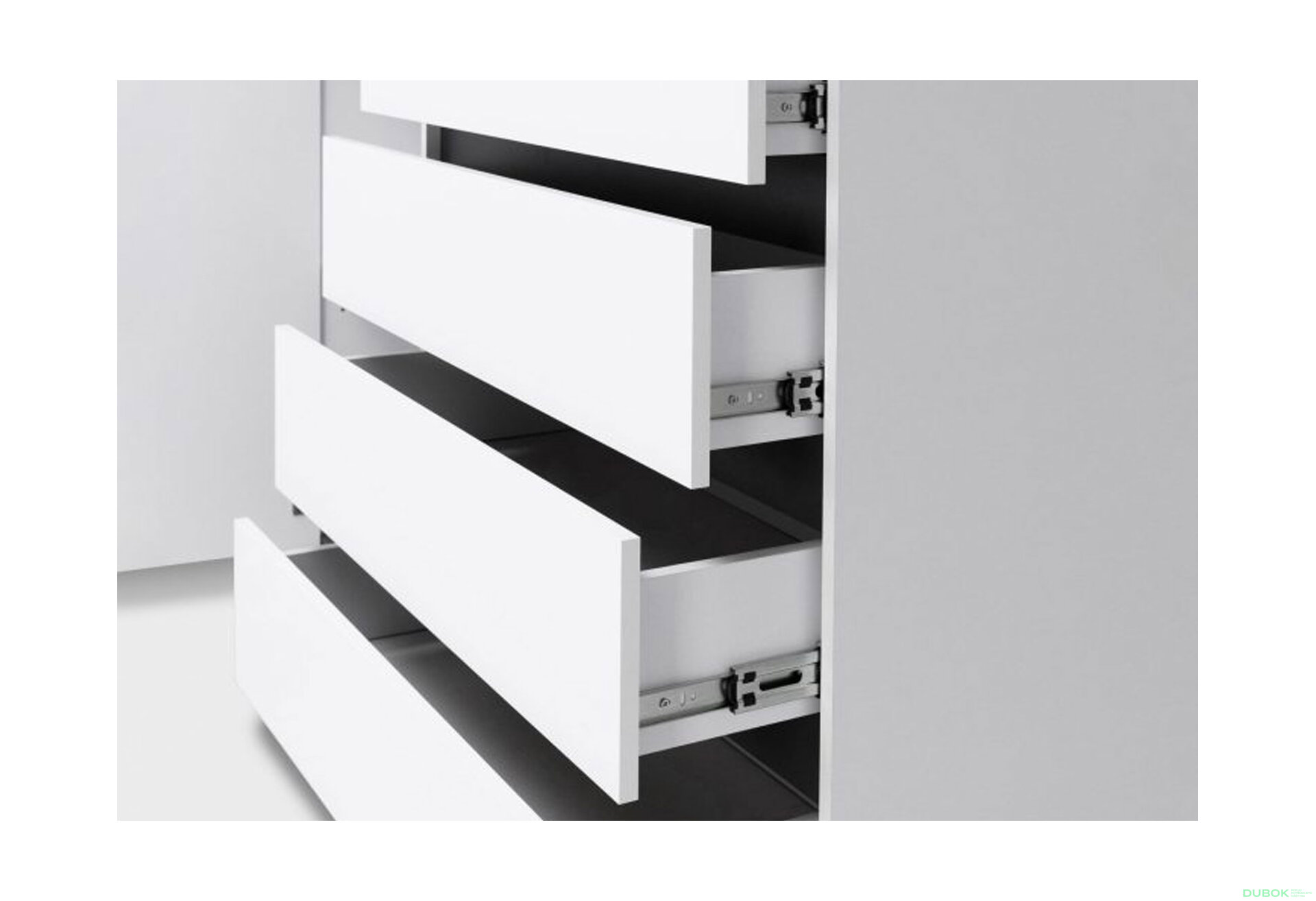 Fotografia 7 - Komoda 1dv 4šx biely supermat, antracit Duo