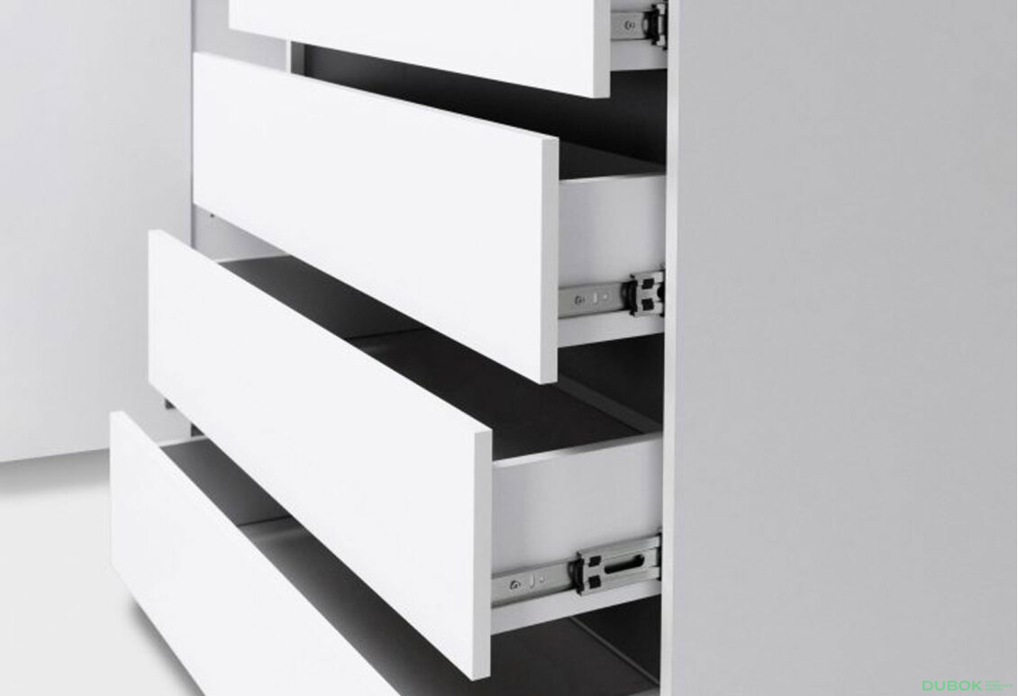 Fotografia 7 - Komoda 1dv 4šx biely supermat, antracit Duo