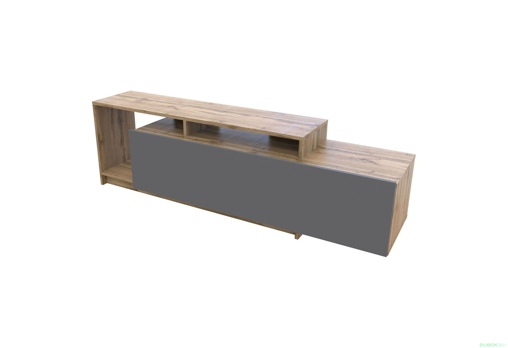 TV stolík U2 tajo / grafit drevotrieska 160x38x48 - Fotografia 3 Fotografia 3 - TV stolík U2 tajo / grafit drevotrieska 160x38x48