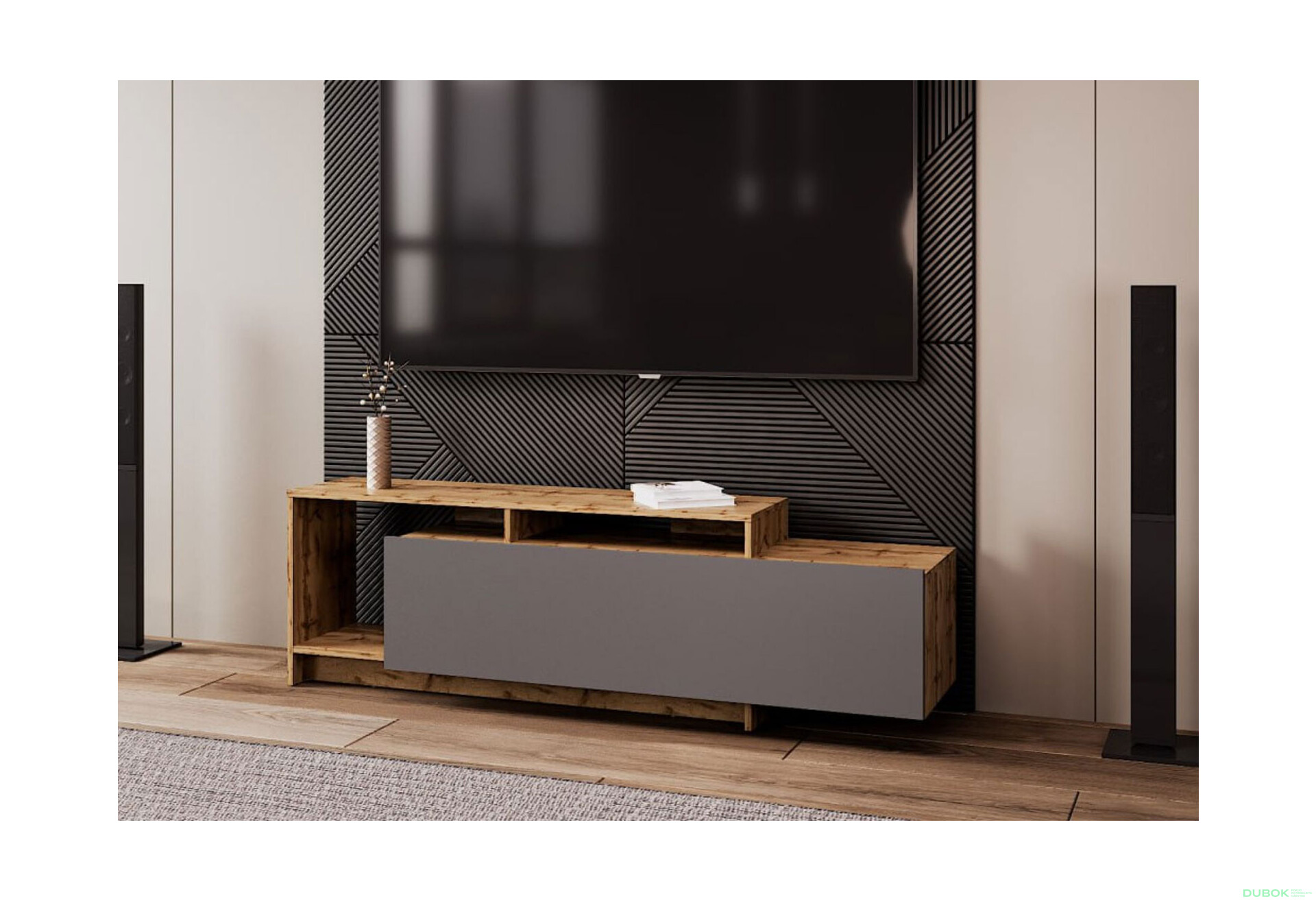 Fotografia 4 - TV stolík U2 tajo / grafit drevotrieska 160x38x48