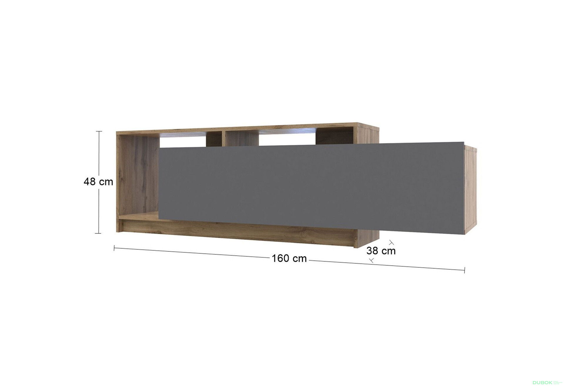 Fotografia 7 - TV stolík U2 tajo / grafit drevotrieska 160x38x48