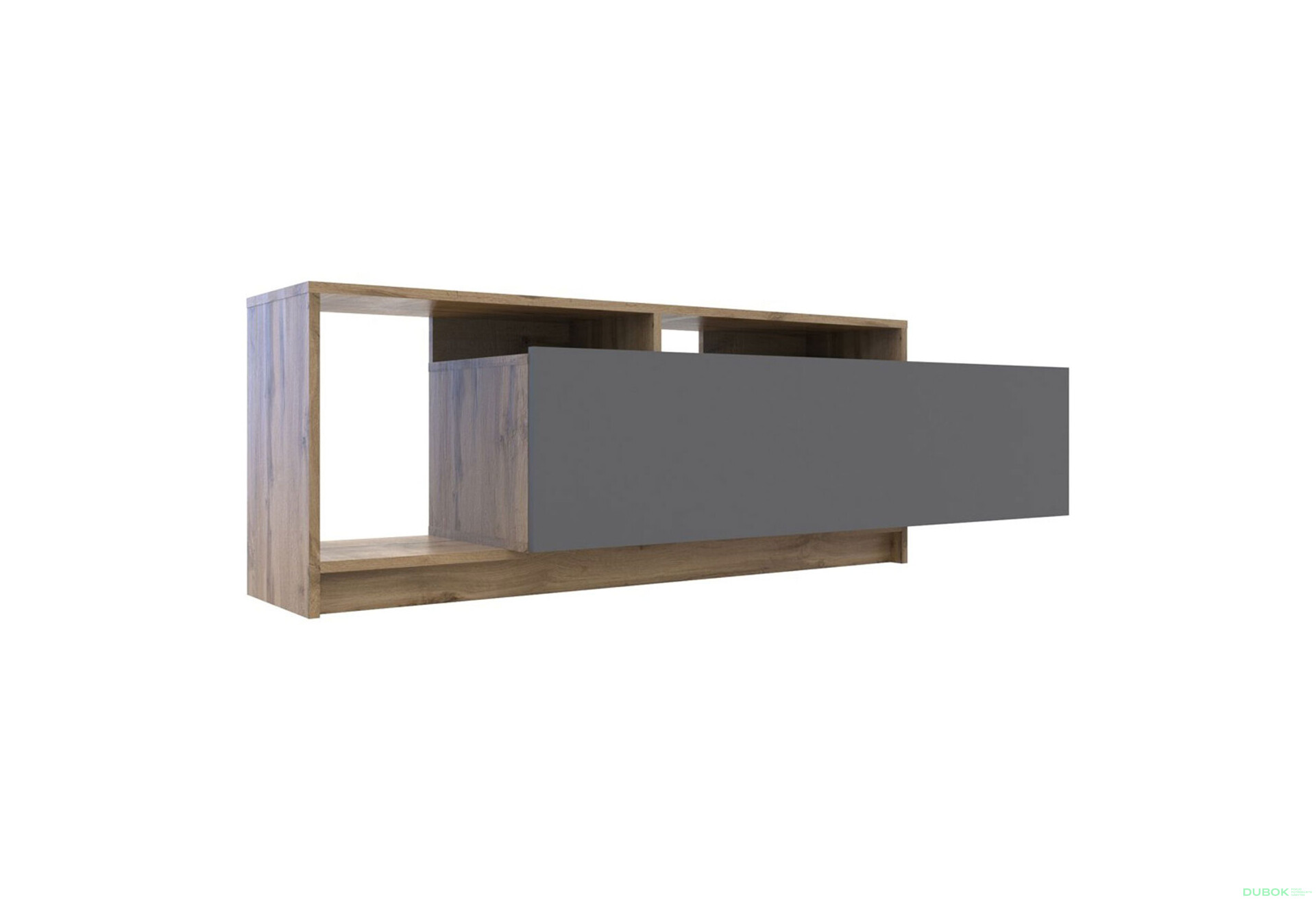 TV stolík U2 tajo / grafit drevotrieska 160x38x48 - Fotografia 7 Fotografia 7 - TV stolík U2 tajo / grafit drevotrieska 160x38x48