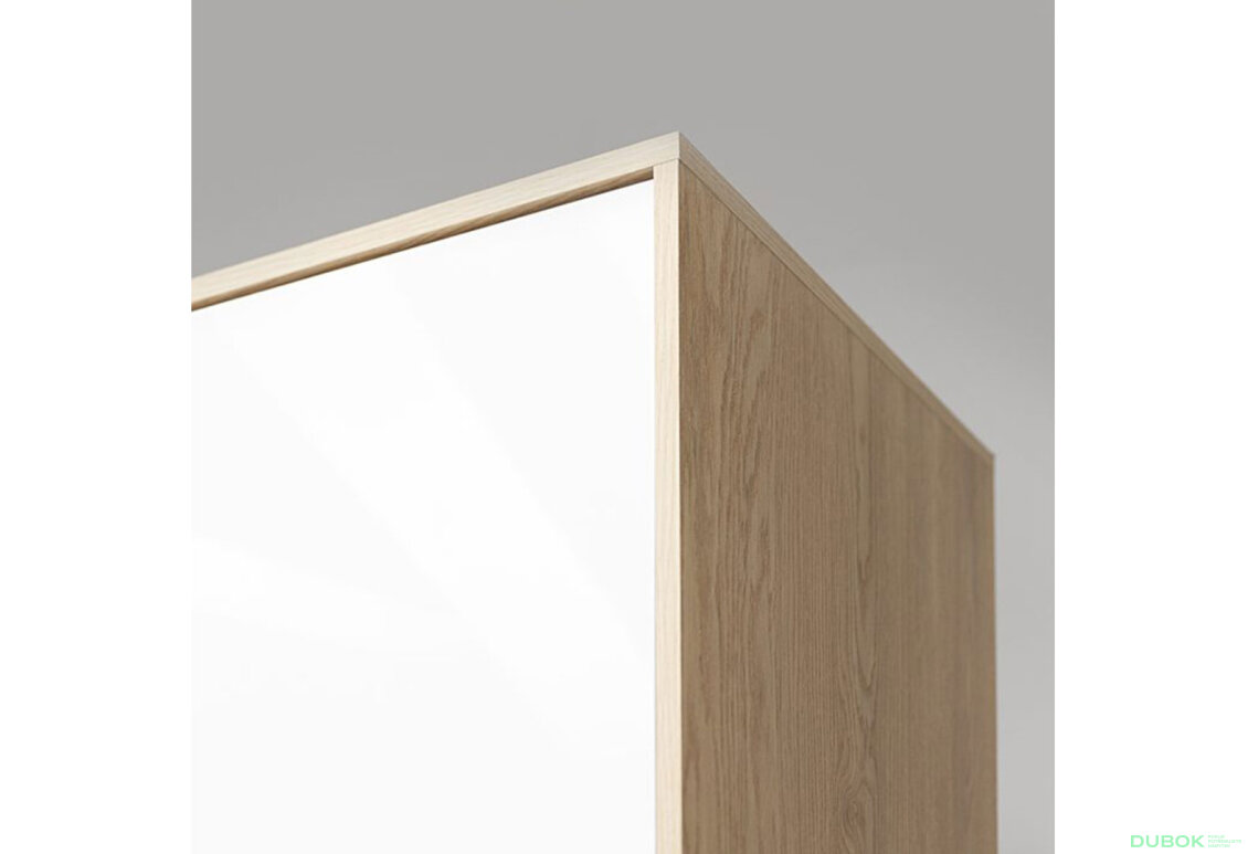 Fotografia 6 - Skriňa 2dc 2šx bez zrkadiel lesklá biela / dub cremona Olívia