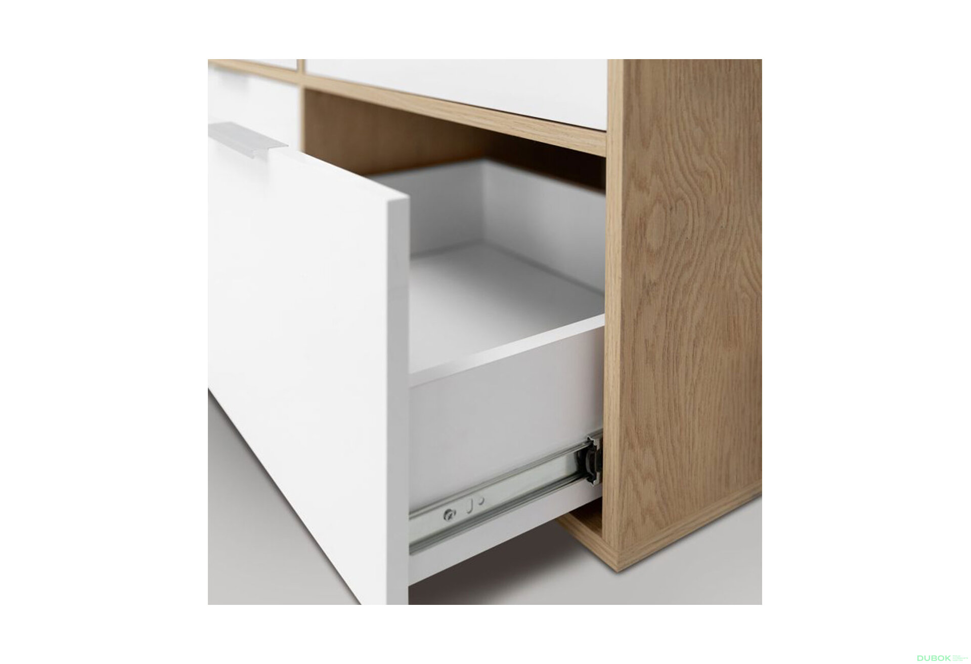 Fotografia 7 - Skriňa 2dc 2šx bez zrkadiel lesklá biela / dub cremona Olívia