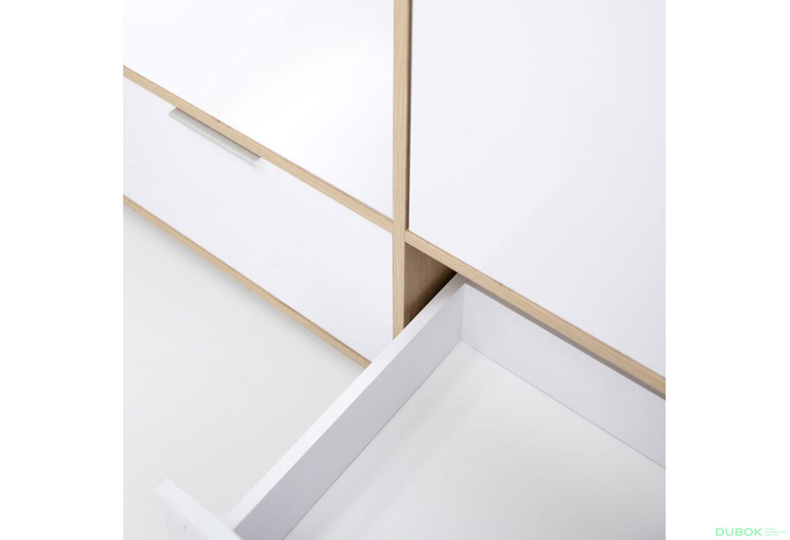 Fotografia 8 - Skriňa 2dc 2šx bez zrkadiel lesklá biela / dub cremona Olívia