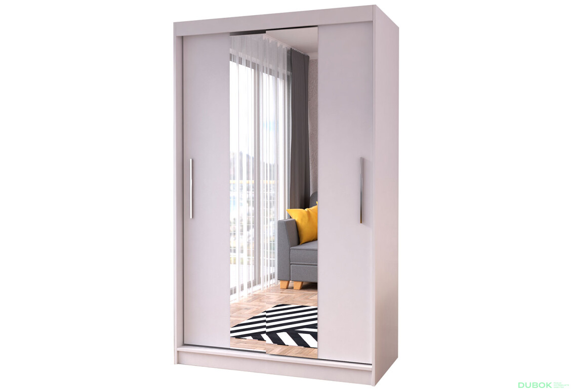 Skriňa Neomi 01 so zrkadlom biela