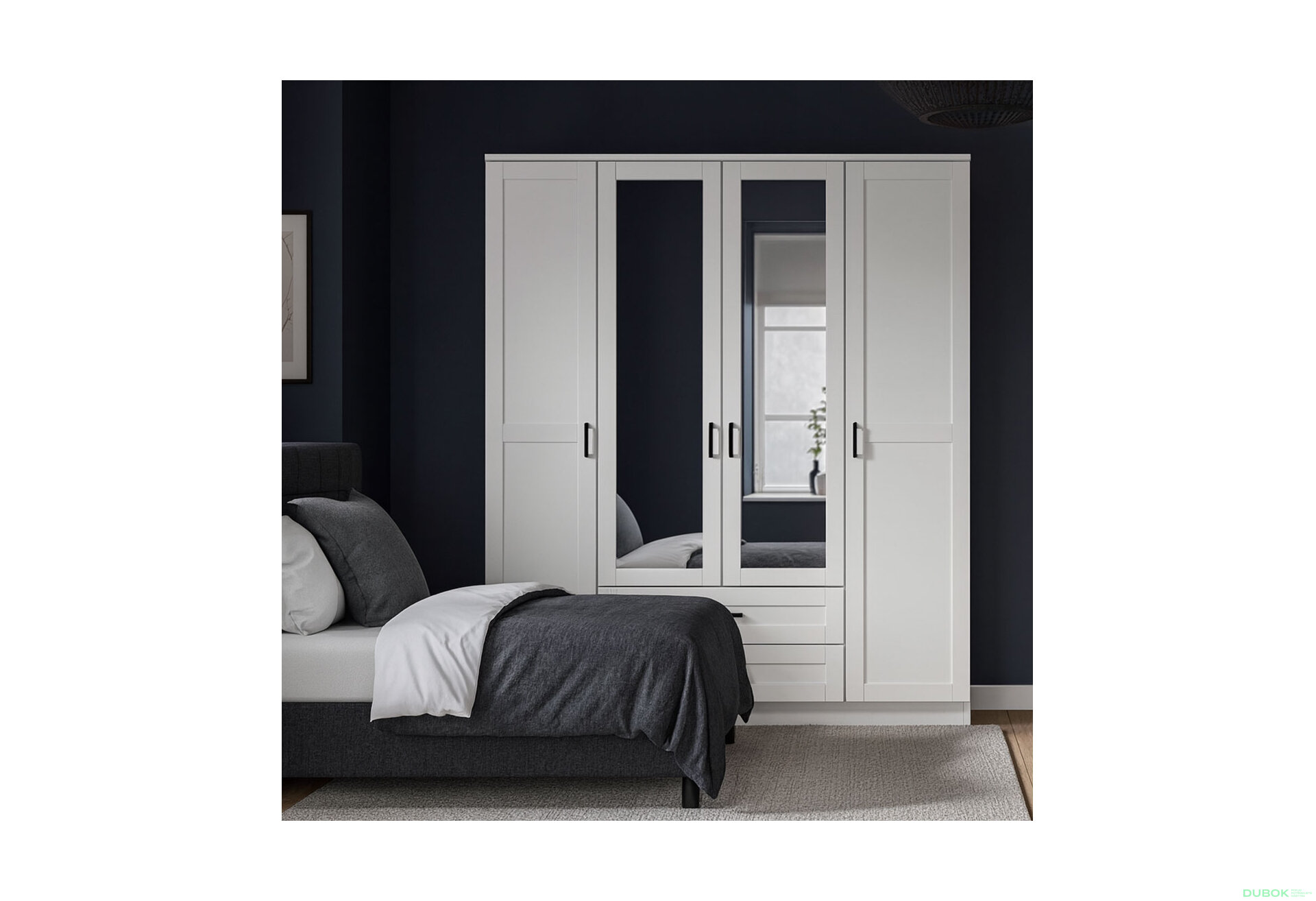 Fotografia 6 - Skriňa so zrkadlom 4d2s Rama biela Kami