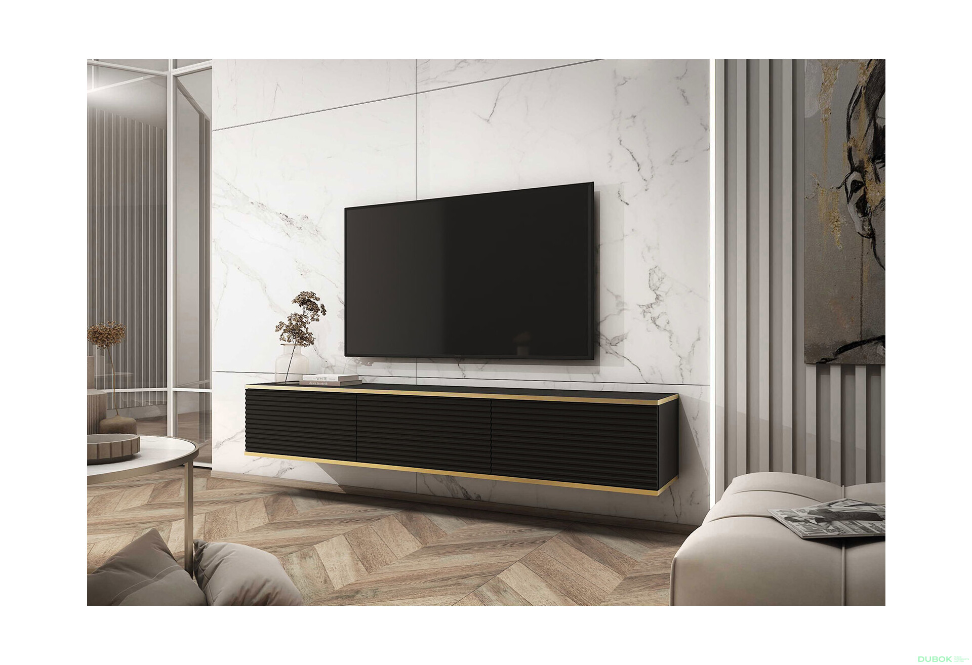 Fotografia 3 - TV stolík RTV 175 MDF čierny Oro