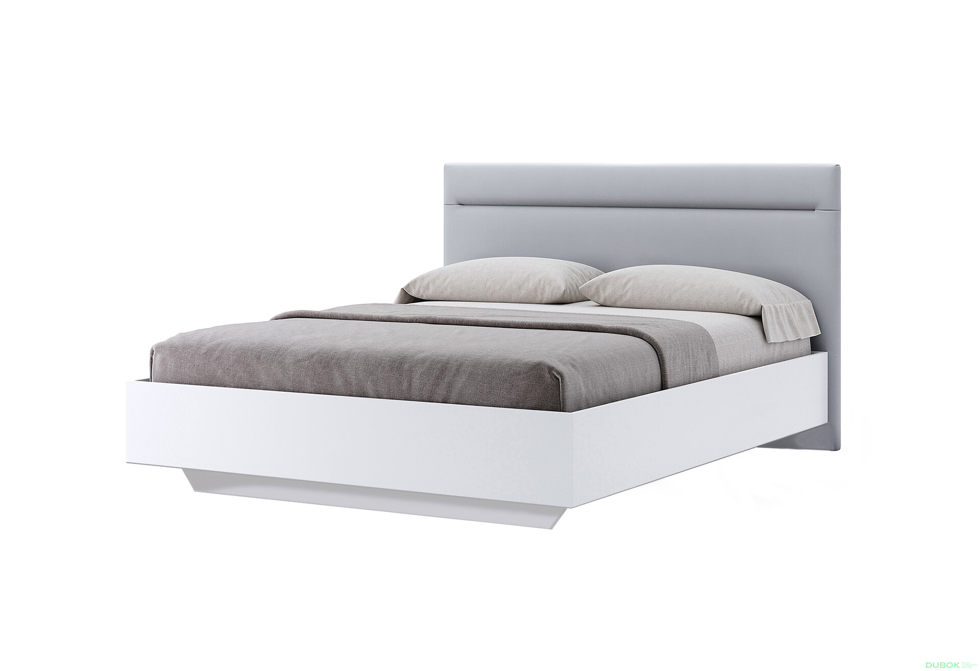 Fotografia 1 - Posteľ 1,4x2,0 s čalúneným mäkkým čelom, biely lesk Family