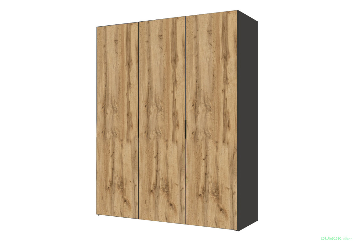 Skriňa trojdverová 150 cm Modus 3 DTD Dub Appalache Korpus Antracit BL