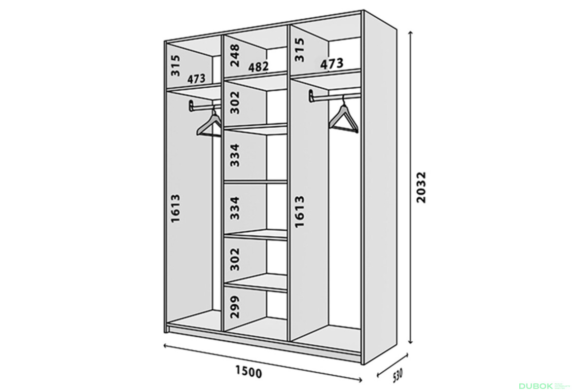 Skriňa 3 DTD 150 dub appalache, korpus antracit BL Módulná skriňa Modus - Fotografia 3 Fotografia 3 - Skriňa 3 DTD 150 dub appalache, korpus antracit BL Módulná skriňa Modus